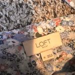 LOFT Outlet Floral Print V Neck Long Sleeve Blouse Top Womens Medium Gray Photo 2