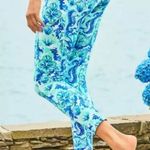 Lilly Pulitzer NWOT UPF 50+ Luxletic HR Weekender Midi Legging Sea Glass Aqua Photo 0