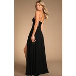 Lulus  Remember This Moment Black Rhinestone Strapless Maxi Dress Formal L NWT Photo 3