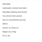 Cotopaxi  Bataan 3L Fanny Pack Del Dia Collection New With Tags Photo 4