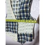 Vintage Granny Crochet Plaid Boho Vest Size S / M 70’s With Buttons Blue Size M Photo 2