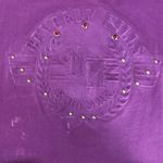 80s VINTAGE BEVERLEY HILLS JEWELED TEE Purple Size L Photo 4