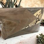 VINTAGE Taupe color Snakeskin and Leather Purse Brown Photo 0