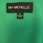 My Michelle  Green Sleeveless Polyester Top Side Zippers and Front Pocket Sz L XC Photo 3