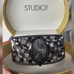 Brand New! Studio Time black w/Rhinestones Bangle Bracelet Watch Photo 0