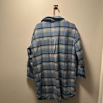 American Eagle Outfitters Blue and Cream Plaid Coat Photo 2