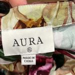 Aura  size XL women’s floral print button front ls top relaxed oversized fit pink Photo 6