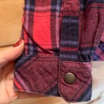 Bit & Bridle  Women’s Plaid Embellished Collar Long Sleeve Flannel Shirt Size M Photo 4