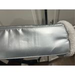 PAJAR Quilted Tote Bag Faux Fur Trim Black Shoulder Purse Winter Style Silver Photo 8