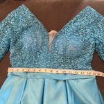 Women’s FullLength Blue Formal Prom Party Dress LegSlit Long Sleeve Size 8 NWOT Photo 9