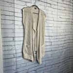 Eddie Bauer  Cream Knit Cardigan Vest Women’s S Open-Front Sleeveless Minimalist Photo 1
