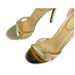 Venus Open Toe Gold Strappy 4 Inch Stiletto Heels Sz 7 NWOT Formal Photo 3