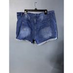 Surprise Jean Shorts Size 5XL with Animal Print Distressing Stretchy Blue Photo 1