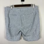 L.L.Bean Bermuda Shorts Womens 14 Blue Patchwork Seersucker Favorite Fit Preppy Photo 3