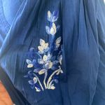 Roberta Roller Rabbit Roller Rabbit blue floral embroidered long sleeves‎ tunic dress XS boho summer Photo 2