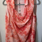 Calvin Klein  Women's Cowl Neck‎ Sleeveless Pullover Blouse Pink White Size M Photo 0