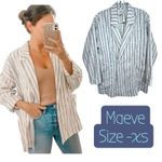 Maeve Anthropologie Meave Dolman Sleeve Striped Blazer Women's XS Boyfriend Classic Photo 1