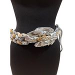 Vintage 3" wide Gold Silver Metallic Braided Rope Macrame Belt 45" long OS Photo 1