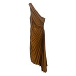 Dress Forum Asymmetrical Pleated One Shoulder Side Cut-Out Dress in Golden Ochre Women Small Photo 3