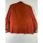 Perceptions Petite Suede Women 3 Piece Suit Collarless Jacket Plaid Rust Hue 14P Orange Photo 1