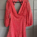 Free People NWT Women's Kaya Lace Sequin Mini Dress Size M in Coral Glam Sparkle Photo 0