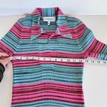 Derek Lam 10 Crosby Cianna Striped Ribbed Cotton Blend Polo Collar Sweater Dress Pink Size L Photo 7