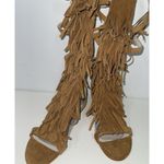 Alice + Olivia  Gladiator Sandals Womens 36 US 6 Paula Suede Tan Zip Up Tall NEW Photo 2