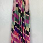 Trina Turk  silk Rancho wind chimes multicolored stripped dress size large Photo 0