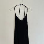 Free People FP BEACH  Shell Yeah Midi Dress Solid Black Low Back Strappy Tie Back Photo 5