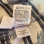 Lands' End Land’s End Linen S/S Button Shoulder Detail Lagenlook Leaf Stripe Navy White L Photo 5