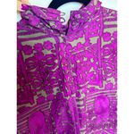 Taylor Sheath Purple Grey Pineapple Tropical Sheath Long Sleeve Dress Size 14 Photo 3