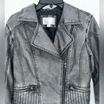 Xhilaration  Women's Dark‎ Gray Faux Leather Zipper Jacket Size Small Great Cond. Photo 2