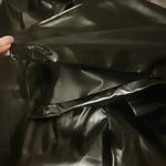 H by Halston HALSTON BLACK STRAIGHT LEG FAUX LEATHER PULL ON DRESS PANTS WITH BOTTOM ZIPPER Photo 4