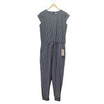 ALBION FIT NWT Albion Black Check Jumpsuit Size LP Large Petite Short Sleeve Travel Stretch Photo 2
