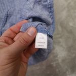 Garnet Hill  Blue Linen Sleeveless Pintuck Blouse Shirt size 8 Beach Lightweight Photo 5