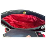 Tommy Hilfiger VTG Y2K  hand bag Black leather Red Brass Hardware Shoulder Bag Photo 4