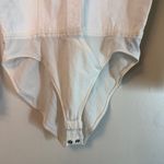 Donna Karan  White Button-Down Collared Bodysuit USA Paper Tag Vintage Sz 4 Photo 6