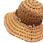 Florabella Crochet Raffia Hat in natural seashell trim Tan Photo 5