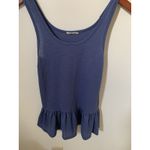 Olivia Rae  Womens Size M Babydoll Top Sleeveless Blue Sheer Blouse Round Neck Photo 1
