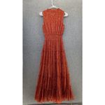 1. State  Women's Maxi Dress Orange Tiered Sleeveless Size XS Keyhole Smocked Photo 1