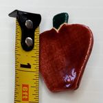 Handmade Ceramic Apple Fall Autumn 1.25" Unsigned Vtg Red Photo 2