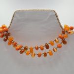 Amber Carnelian Necklace 23.5" Orange Pebble Beaded Artesian Handmade Jewelry Photo 10