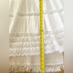 None Vintage 70s Prairie Lace Maxi Dress Flare Bell Sleeve Sheer Western Wedding Photo 14