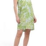 Sigrid Olsen 100% Linen Women Small Lime Green/Blue short sleeve Dress Photo 1