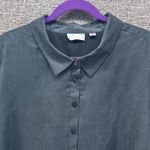 Joan Rivers Womens Button Tunic Blouse Size 28W Faux Suede Oversized Warm Cozy Gray Photo 1