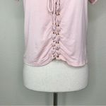 American Eagle  Pink Lace Up Short Sleeves Top Photo 3