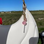 NEW Gold Pink Lollipop flower heart purse bag charm keychain Photo 0