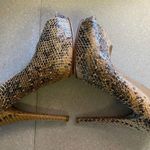 Zigi ny Urgent Snakeskin Leather Gold Studded Sling Back Prom Wedding He… Size 9 Photo 0