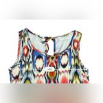 Peach Love California Peach Love Cream Ikat Colorful Sleeveless Keyhole Shift Dress MEDIUM Geometric Photo 4