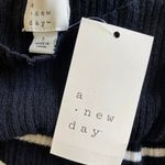 A New Day NEW Striped Sleeveless Stretchy Knit Midi Maxi Dress Large Black White Photo 3